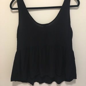 F21 - Black Peplum Crop Top, size M